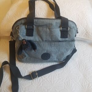 Kipling Light And Dark Blue Messenger Bag with Adjustable Strap